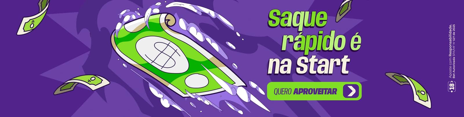 Banner Saque rápido Startbet